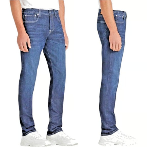 EDWIN Jeans 31 x 33 Maddox Slim Fit Straight Leg Shelter Blue Denim Stretch $208 - Picture 2 of 9